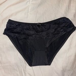 2/$10 BUNDLE! Beautiful Black Lace and Sheen Looking Panties with Bow